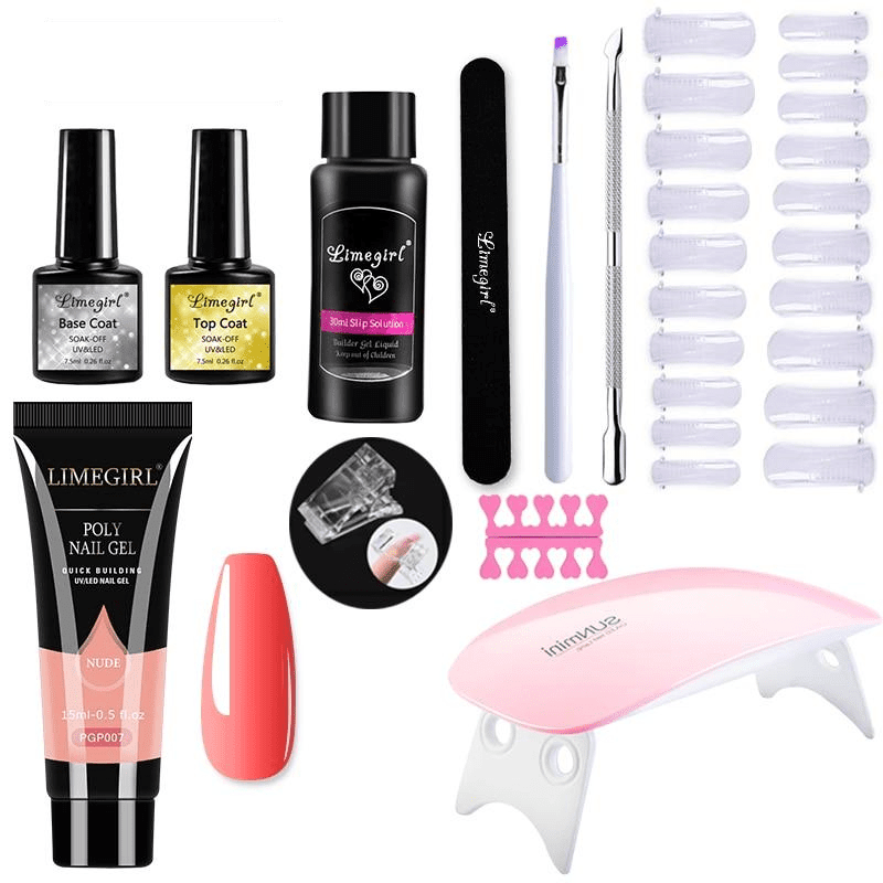 Zestaw do Manicure z Lampą UV – Polygel do Stylizacji Paznokci w Domu z Akcesoriami 8