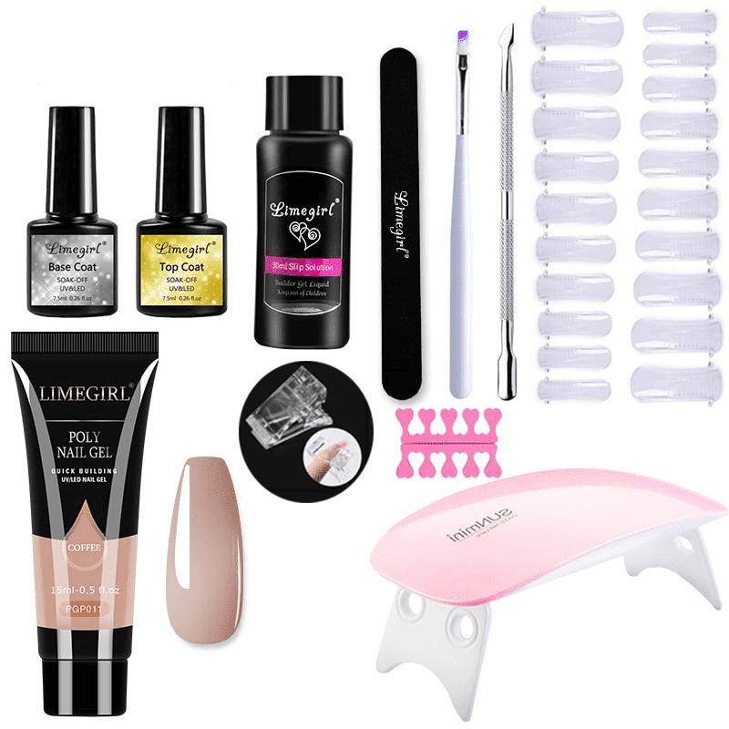 Zestaw do Manicure z Lampą UV – Polygel do Stylizacji Paznokci w Domu z Akcesoriami 9