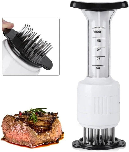 Zestaw do Nastrzykiwania Mięsa ze Stali Nierdzewnej z Systemem Zmiękczania - 30 Igieł, Ergonomiczny Uchwyt, Mycie w Zmywarce 4