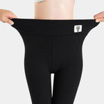 Zimowe legginsy damskie polarowe z wysokim stanem na niskie temperatury 0