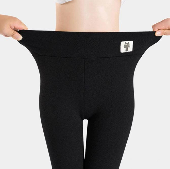 Zimowe legginsy damskie polarowe z wysokim stanem na niskie temperatury 0