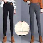 Zimowe legginsy damskie polarowe z wysokim stanem na niskie temperatury 2