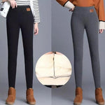 Zimowe legginsy damskie polarowe z wysokim stanem na niskie temperatury 3