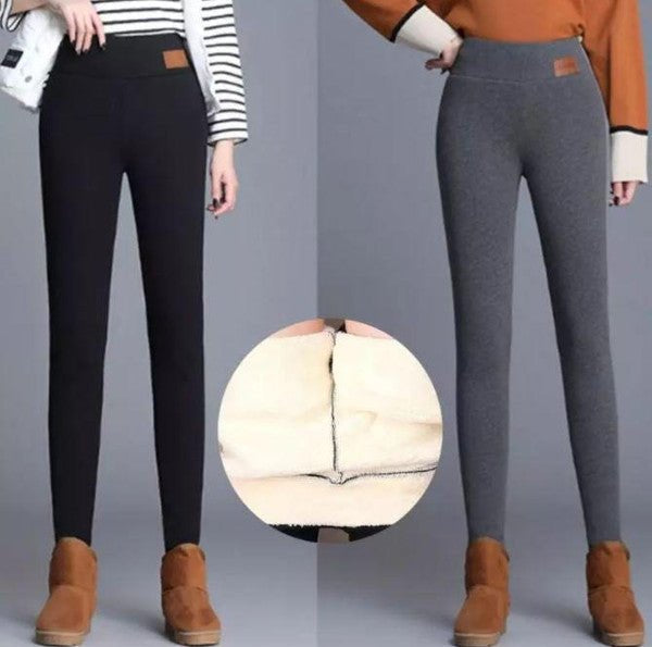 Zimowe legginsy damskie polarowe z wysokim stanem na niskie temperatury 3