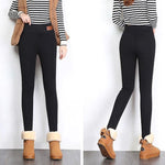 Zimowe legginsy damskie polarowe z wysokim stanem na niskie temperatury 6
