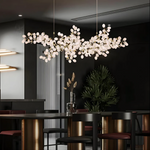 Żyrandol Kryształowy LED Do Salonu - Kwiatowy Design, Regulowana Wysokość, Eleganckie Oświetlenie 4