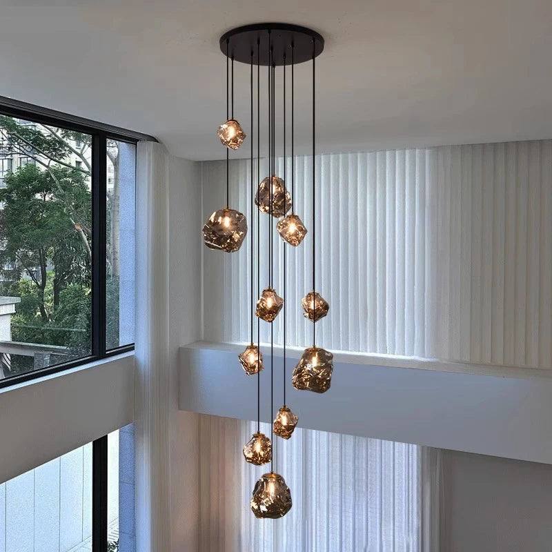 Żyrandol Nordic Villa z Regulowaną Wysokością - Minimalistyczny Design LED do Klatki Schodowej