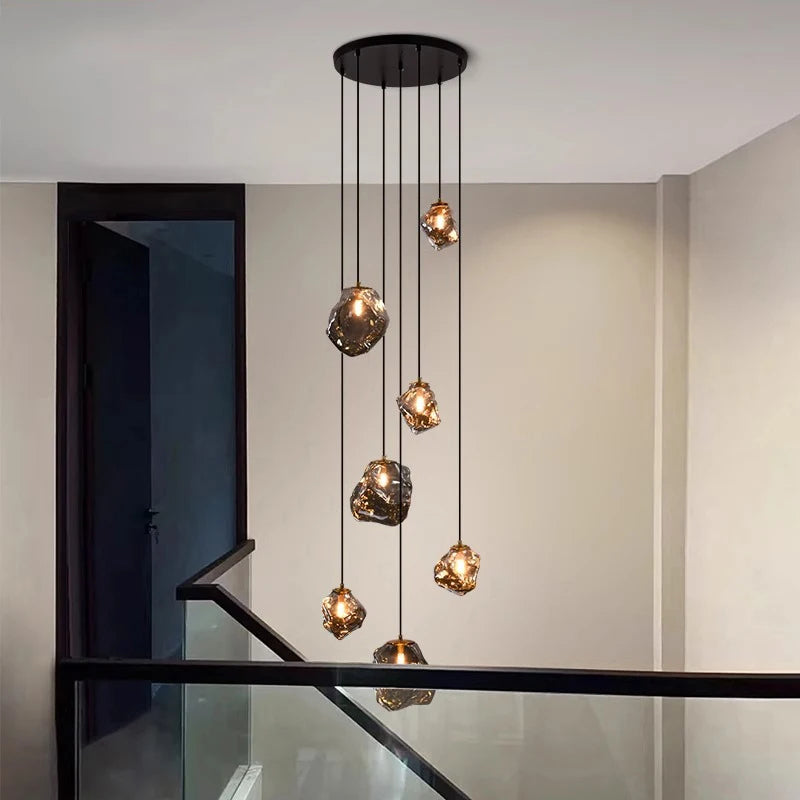 Żyrandol Nordic Villa z Regulowaną Wysokością - Minimalistyczny Design LED do Klatki Schodowej