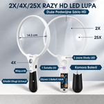 Szkło Powiększające 14cm z Oświetleniem LED – 10x, 20x, 45x do Czytania i Weryfikacji 3