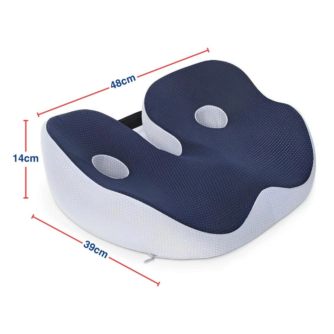 Wymiary granatowo-białej poduszki na siedzisko