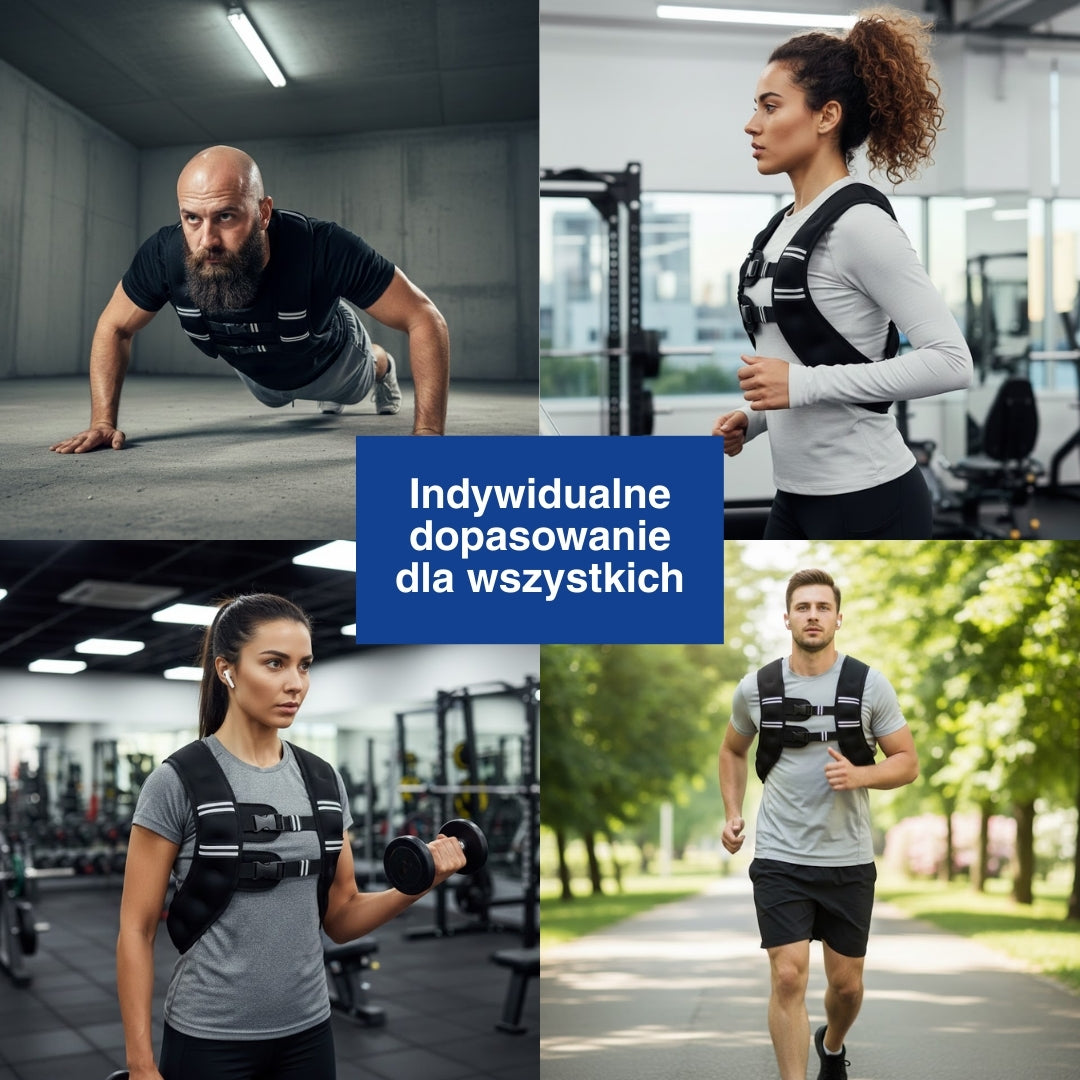 Regulowana kamizelka z obciążeniem – dopasowana do wszystkich typów treningów