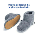 Zbliżenie na cechy podeszwy podgrzewanych elektrycznych kapci