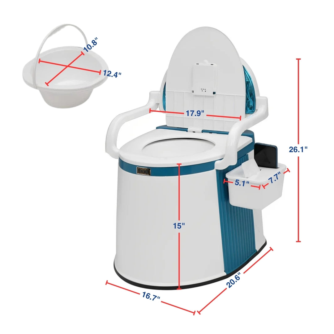 Przenośna toaleta dla dorosłych – wymiary produktu