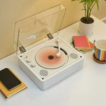 Retro odtwarzacz CD z Bluetooth – wbudowane głośniki stereo i radio AM/FM, kolor biały