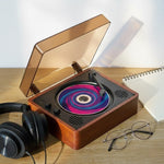 Retro odtwarzacz CD z Bluetooth – wbudowane głośniki stereo i radio AM/FM, kolor czerwony brąz