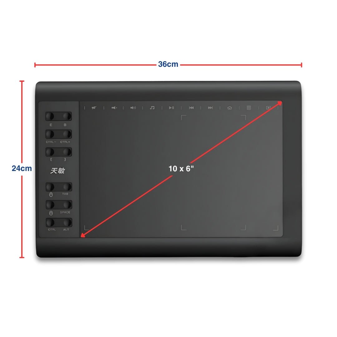Wymiary dużego tabletu graficznego – informacje o rozmiarze produktu