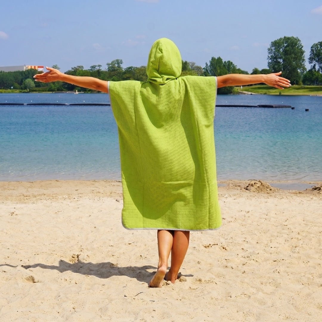 zielony ponczo plażowe z mikrofibry